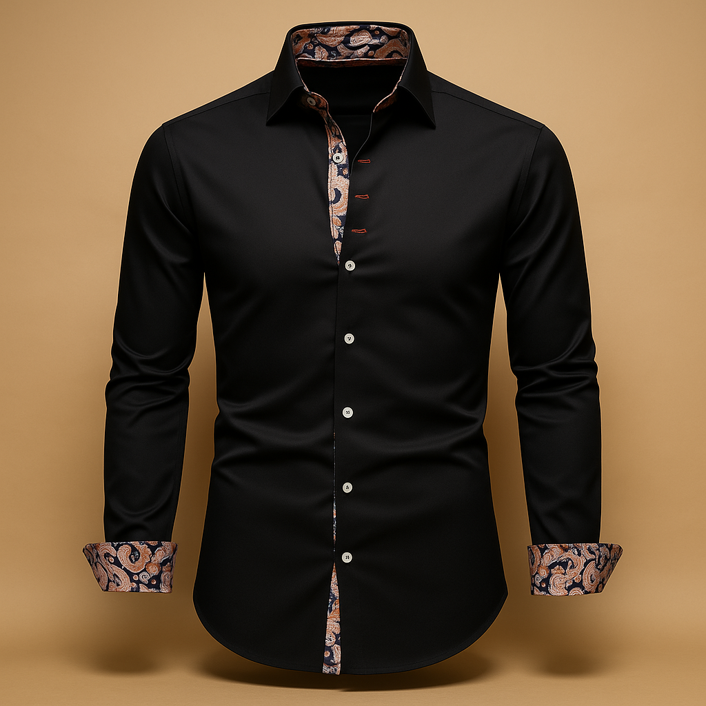 Men’s Modern Fit Long-Sleeve Shirt for Smart Casual and Office Looks