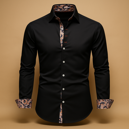 Men’s Modern Fit Long-Sleeve Shirt for Smart Casual and Office Looks