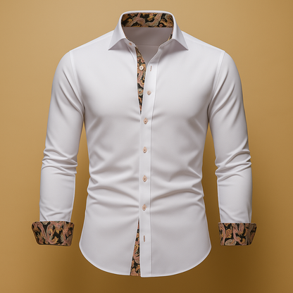 Men’s Modern Fit Long-Sleeve Shirt for Smart Casual and Office Looks