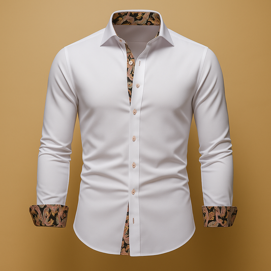 Men’s Modern Fit Long-Sleeve Shirt for Smart Casual and Office Looks