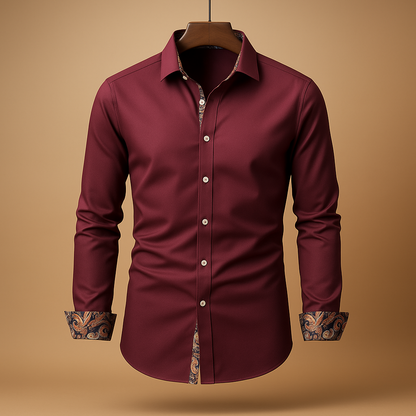 Men’s Modern Fit Long-Sleeve Shirt for Smart Casual and Office Looks
