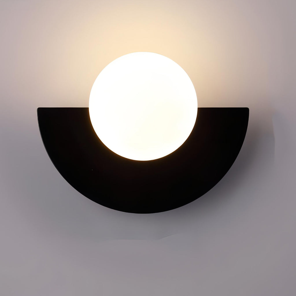 Modern Wall Light Sconce Frosted Globe Hardwired Semi Circle Scandinavian - Image 10