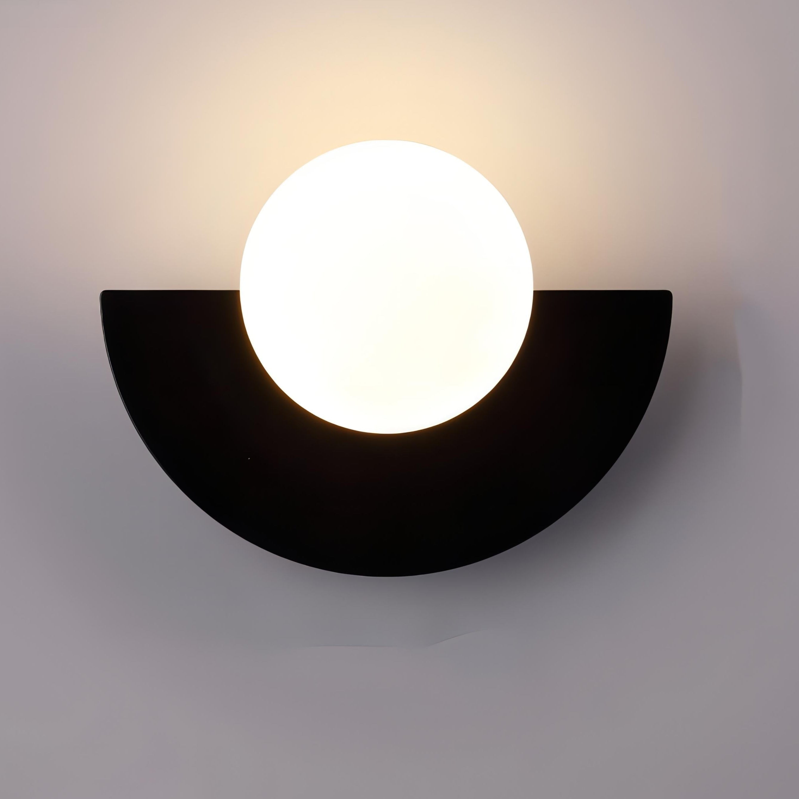 Modern Wall Light Sconce Frosted Globe Hardwired Semi Circle Scandinavian - Image 10