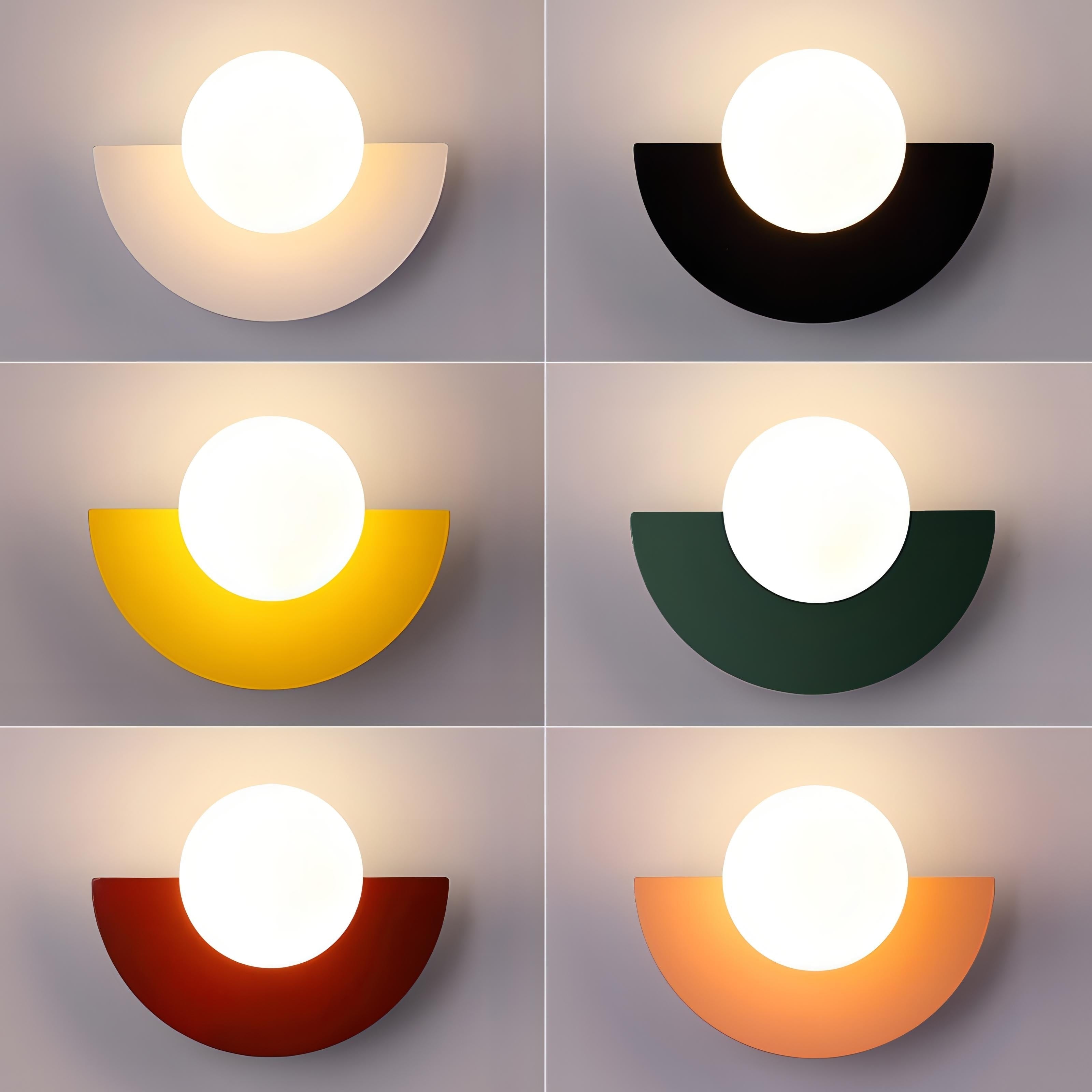 Modern Wall Light Sconce Frosted Globe Hardwired Semi Circle Scandinavian - Image 3