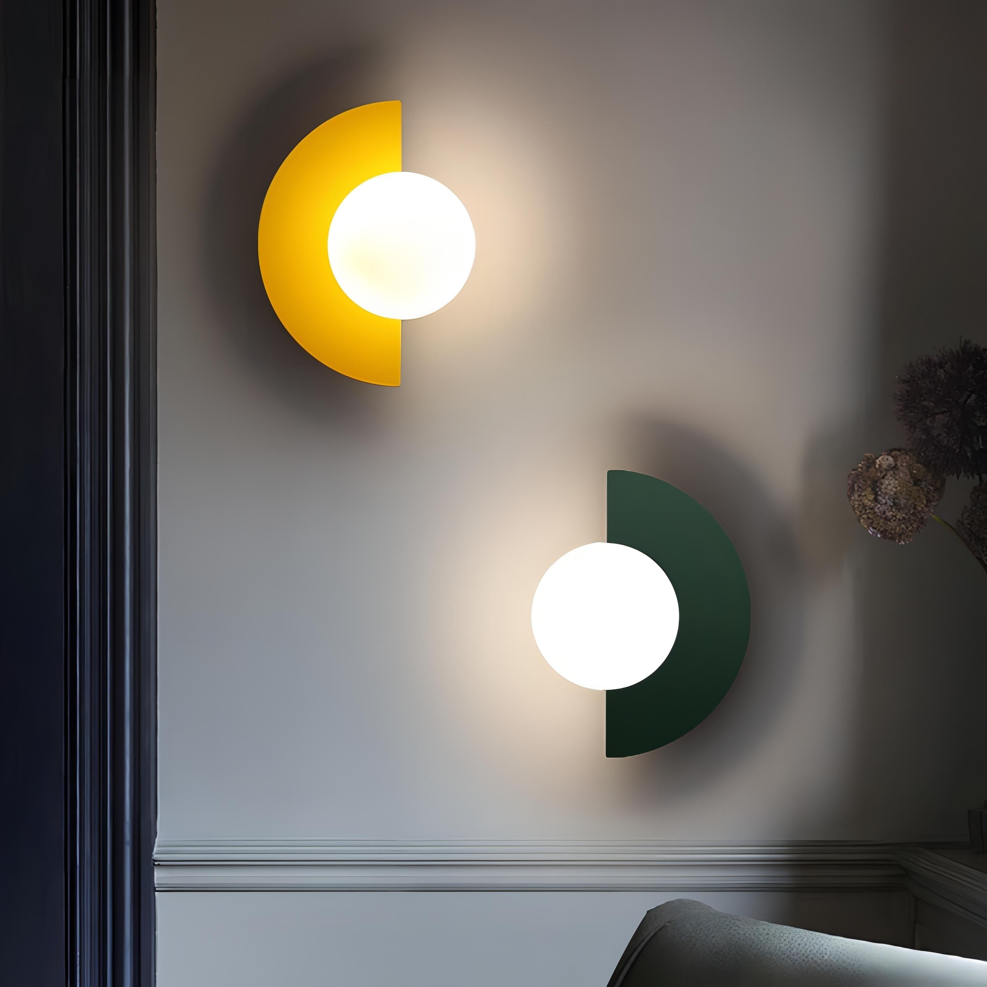 Modern Wall Light Sconce Frosted Globe Hardwired Semi Circle Scandinavian - Image 4