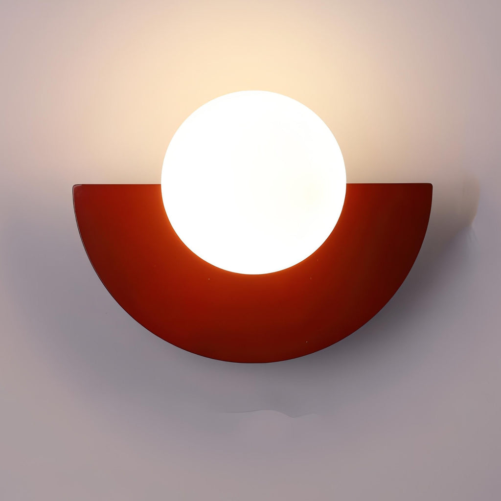 Modern Wall Light Sconce Frosted Globe Hardwired Semi Circle Scandinavian - Image 6