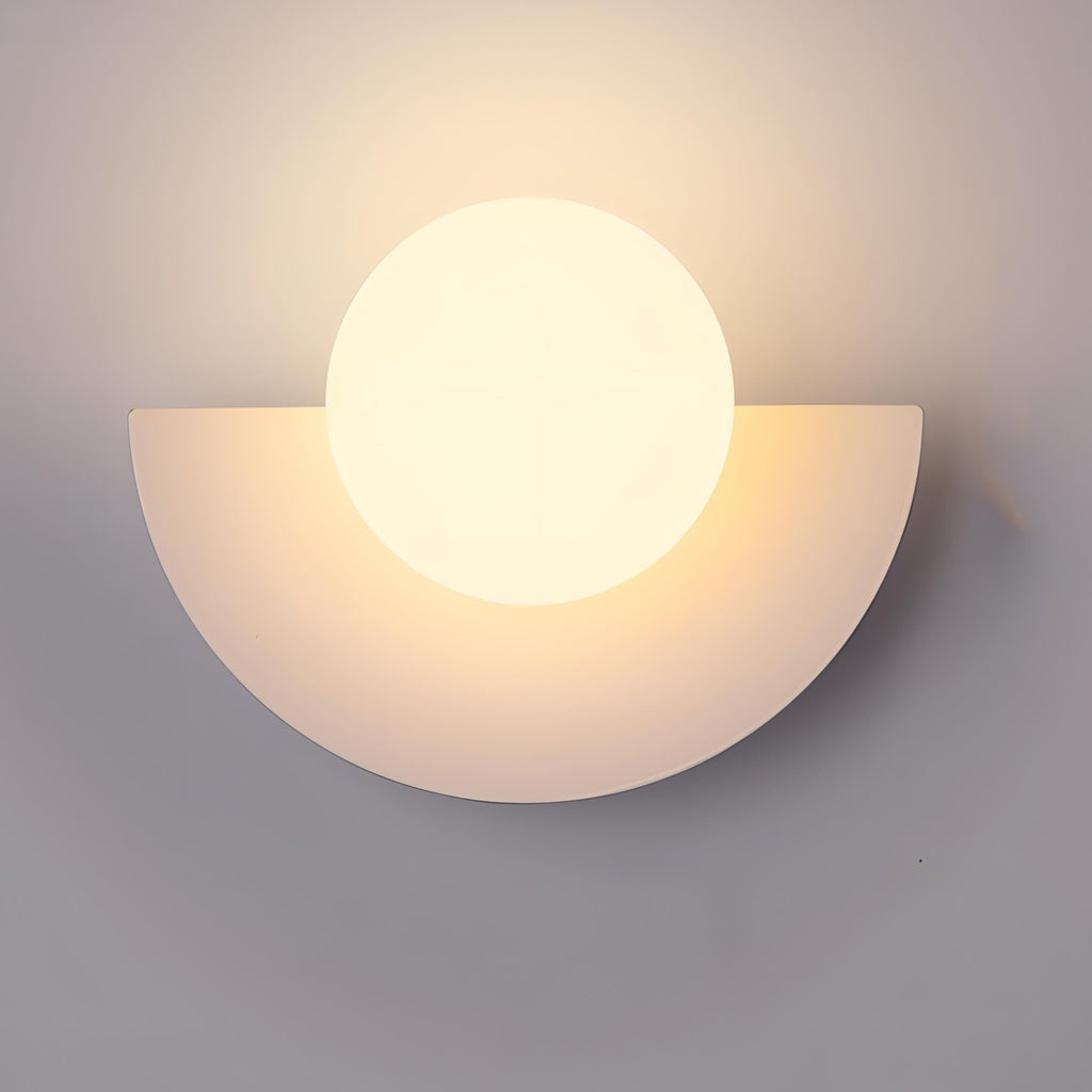 Modern Wall Light Sconce Frosted Globe Hardwired Semi Circle Scandinavian - Image 7