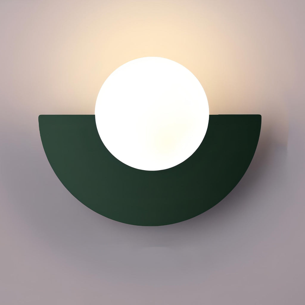 Modern Wall Light Sconce Frosted Globe Hardwired Semi Circle Scandinavian - Image 8