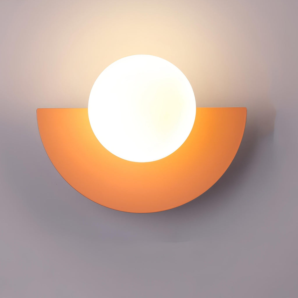 Modern Wall Light Sconce Frosted Globe Hardwired Semi Circle Scandinavian - Image 9