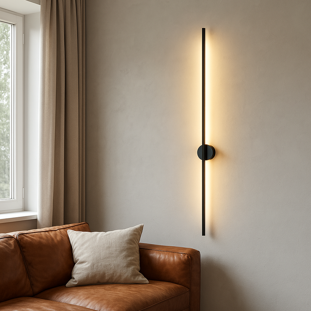 Modern Wall Sconce Light Contemporary Linear LED Metal Indirect Backlighting Matte Black - Image 1
