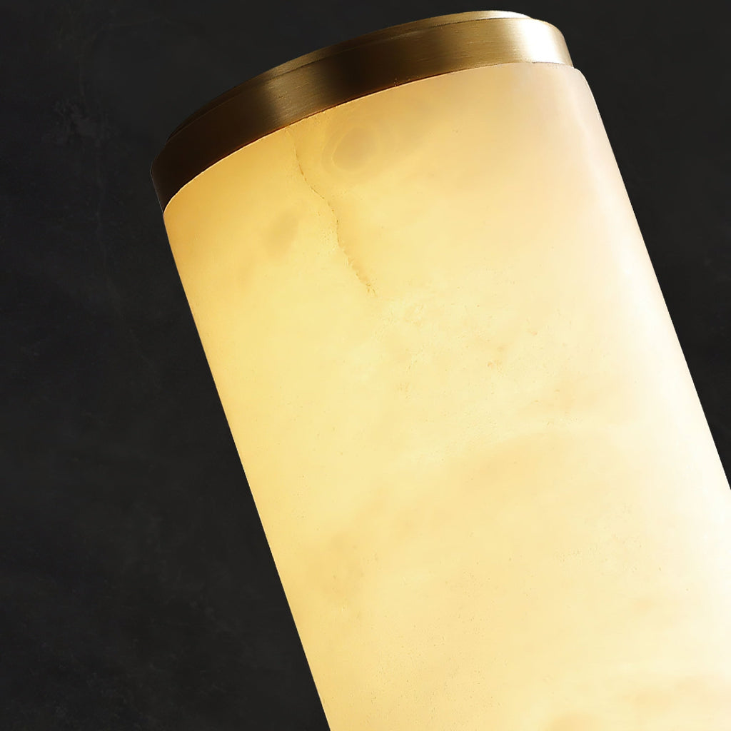 Modern Wall Sconce Light Marble Minimalist Flush Mount LED Brass - Image 10