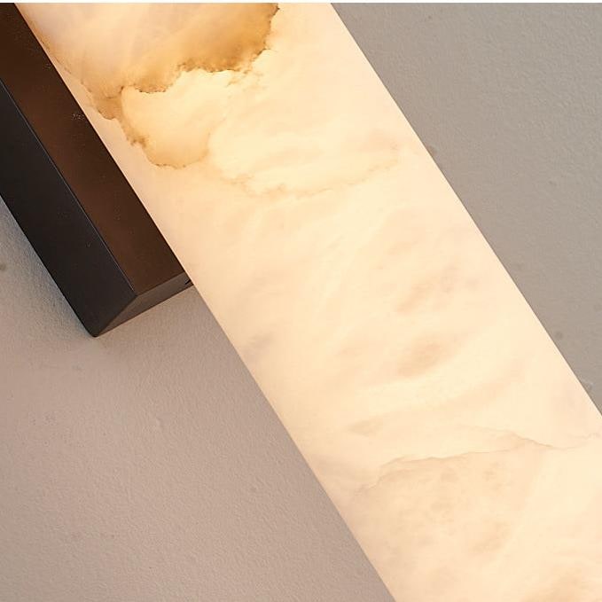 Modern Wall Sconce Light Marble Minimalist Flush Mount LED Brass - Image 11