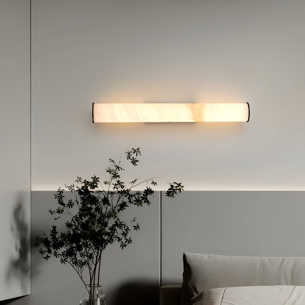 Modern Wall Sconce Light Marble Minimalist Flush Mount LED Brass - Image 12