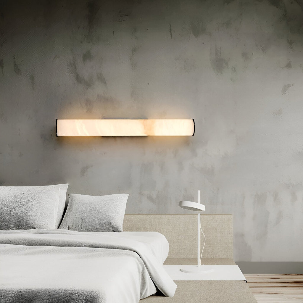 Modern Wall Sconce Light Marble Minimalist Flush Mount LED Brass - Image 13
