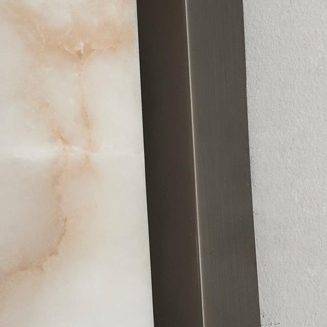 Modern Wall Sconce Light Marble Minimalist Flush Mount LED Brass - Image 14