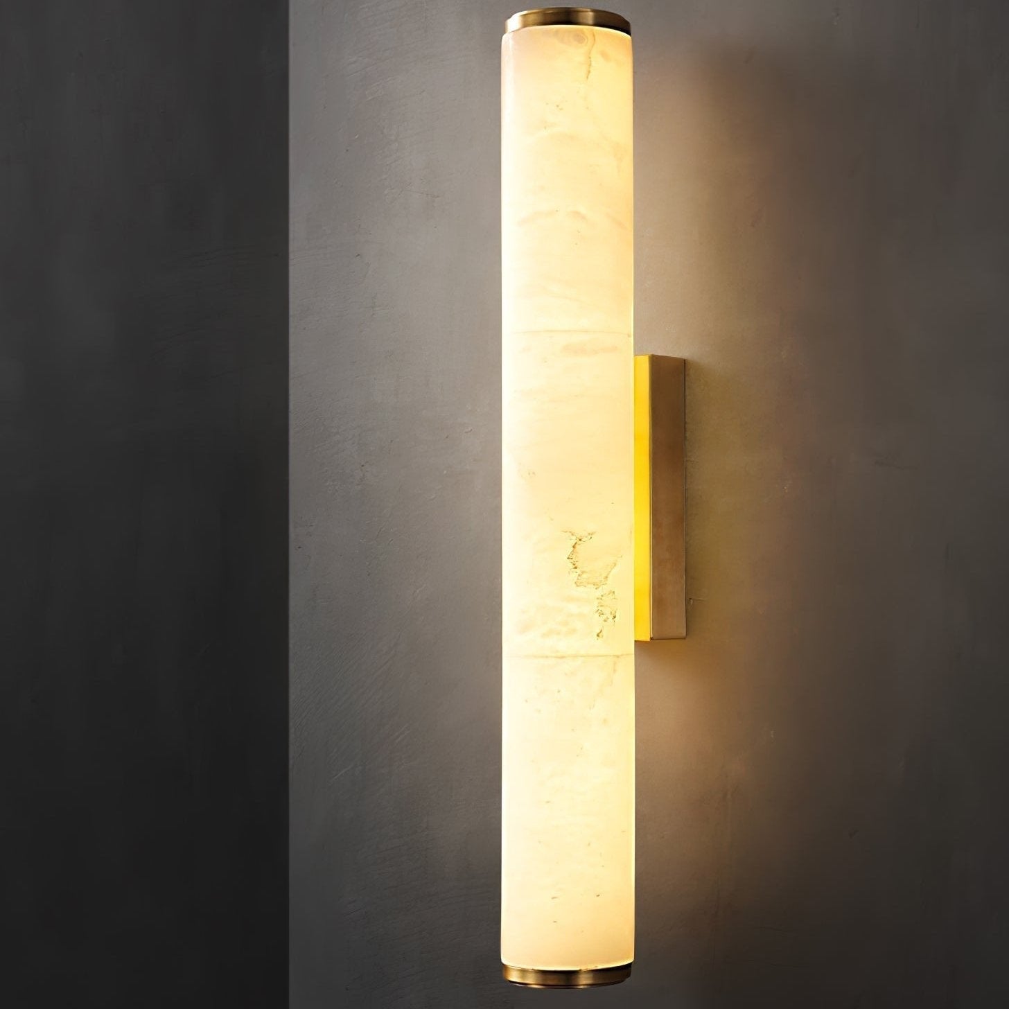 Modern Wall Sconce Light Marble Minimalist Flush Mount LED Brass - Image 3