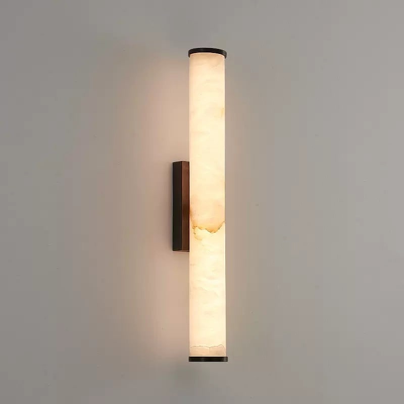Modern Wall Sconce Light Marble Minimalist Flush Mount LED Brass - Image 6