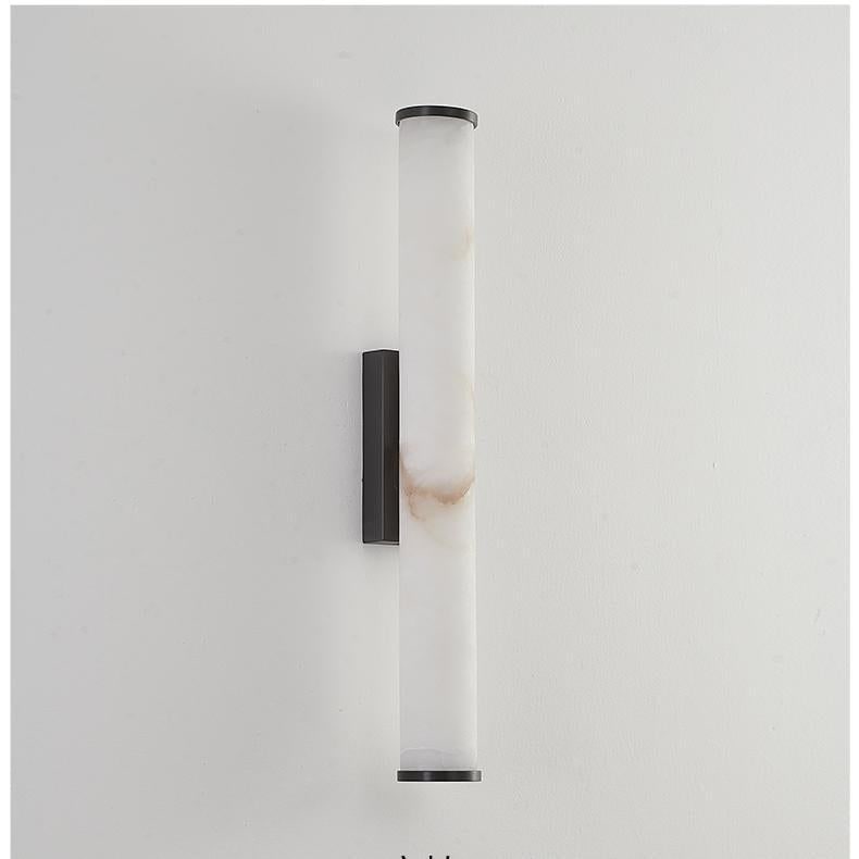 Modern Wall Sconce Light Marble Minimalist Flush Mount LED Brass - Image 9
