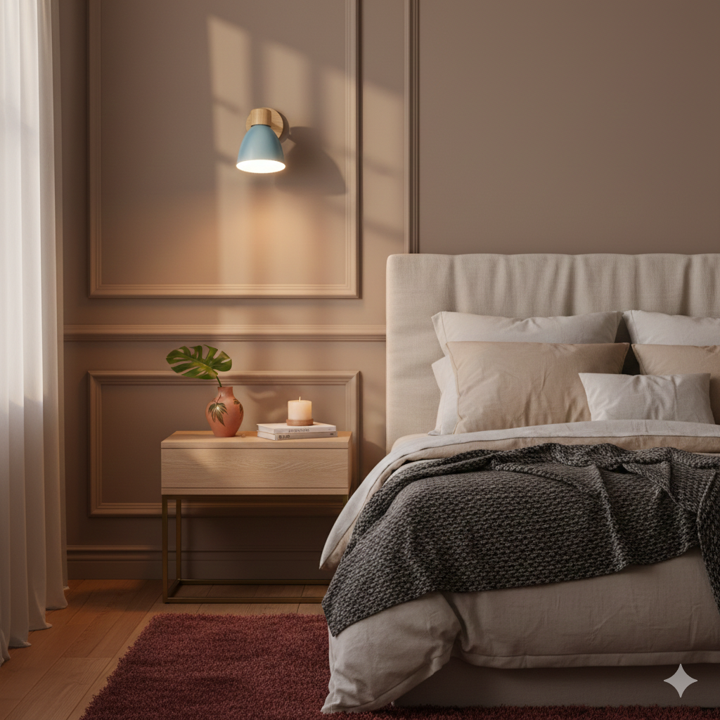 Modern Wall Sconce Mounted Light Fixture Adjustable Wood Pull Chain With Switch - Image 14