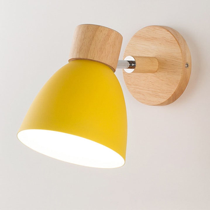 Modern Wall Sconce Mounted Light Fixture Adjustable Wood Pull Chain With Switch - Image 2