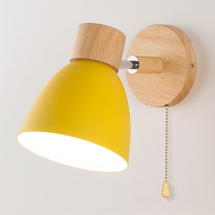 Modern Wall Sconce Mounted Light Fixture Adjustable Wood Pull Chain With Switch - Image 21