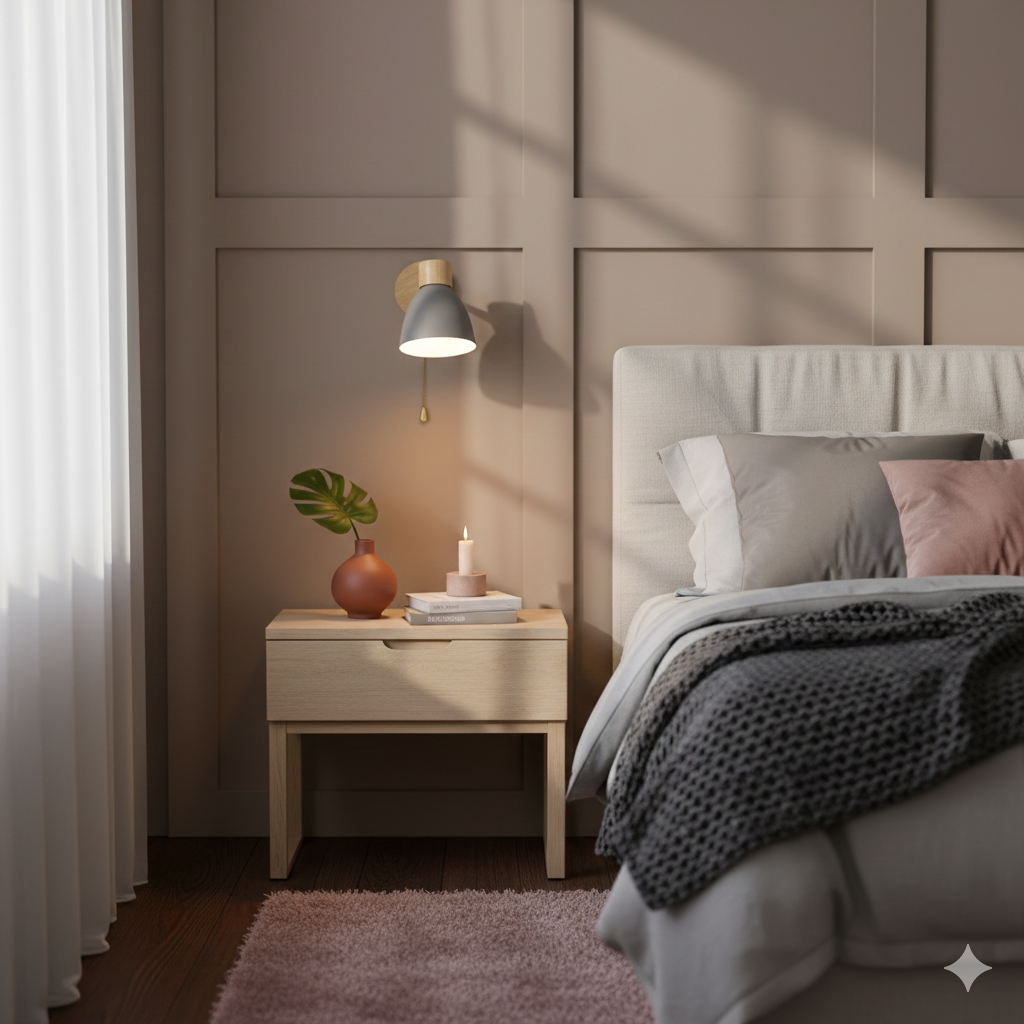 Modern Wall Sconce Mounted Light Fixture Adjustable Wood Pull Chain With Switch - Image 24