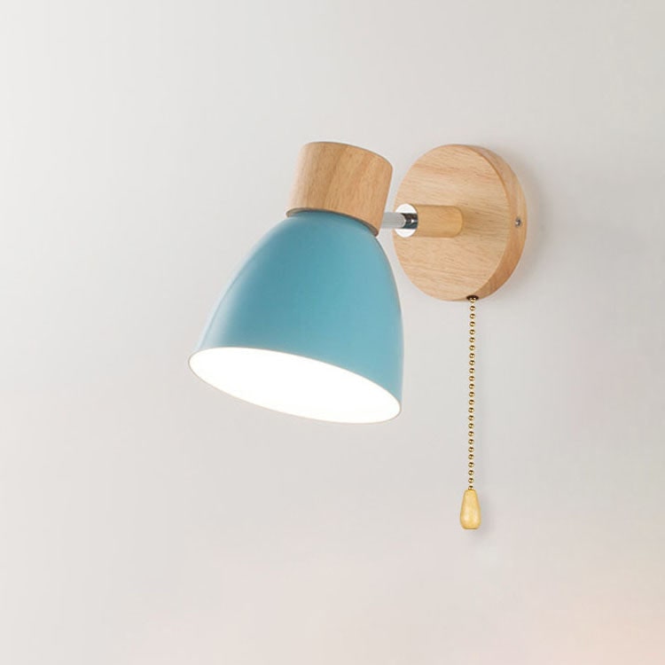 Modern Wall Sconce Mounted Light Fixture Adjustable Wood Pull Chain With Switch - Image 25