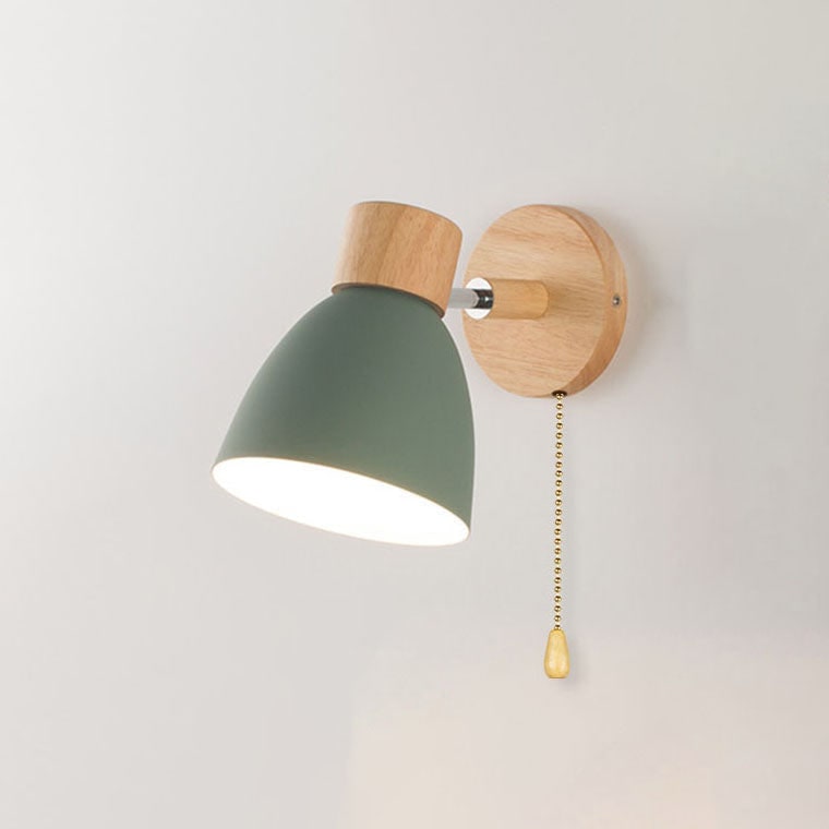 Modern Wall Sconce Mounted Light Fixture Adjustable Wood Pull Chain With Switch - Image 27