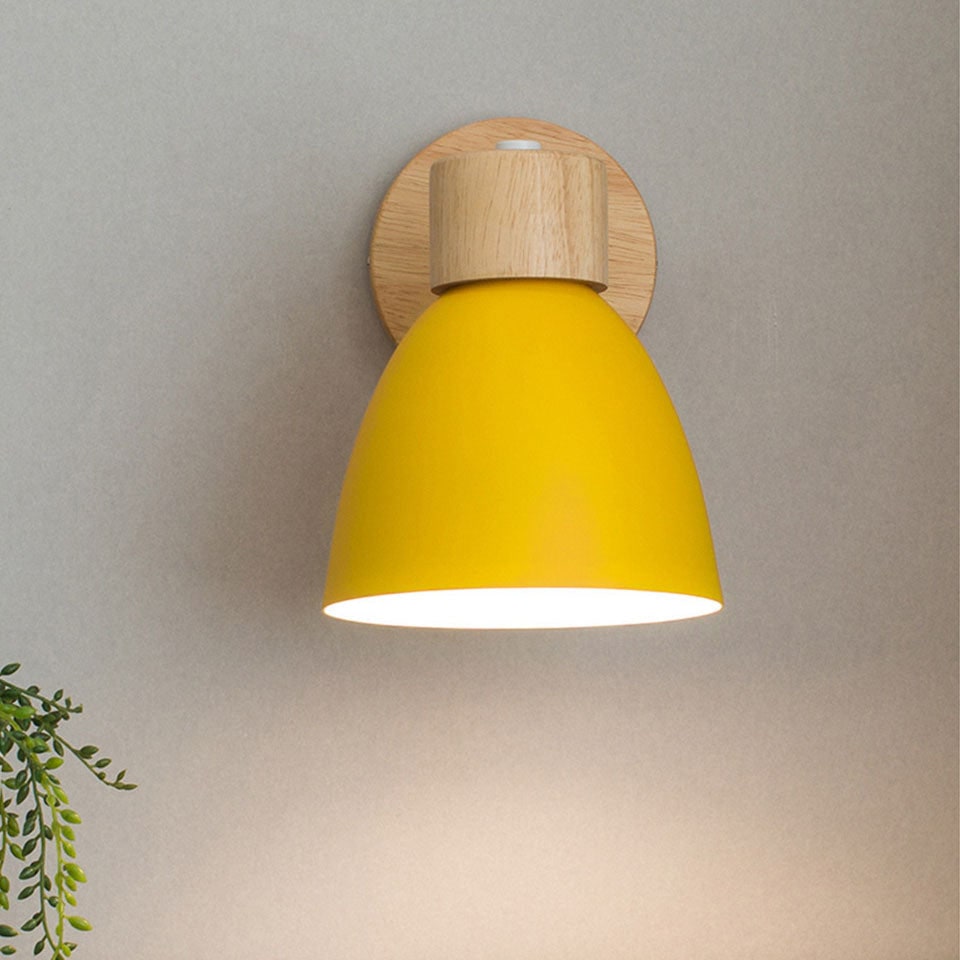 Modern Wall Sconce Mounted Light Fixture Adjustable Wood Pull Chain With Switch - Image 5