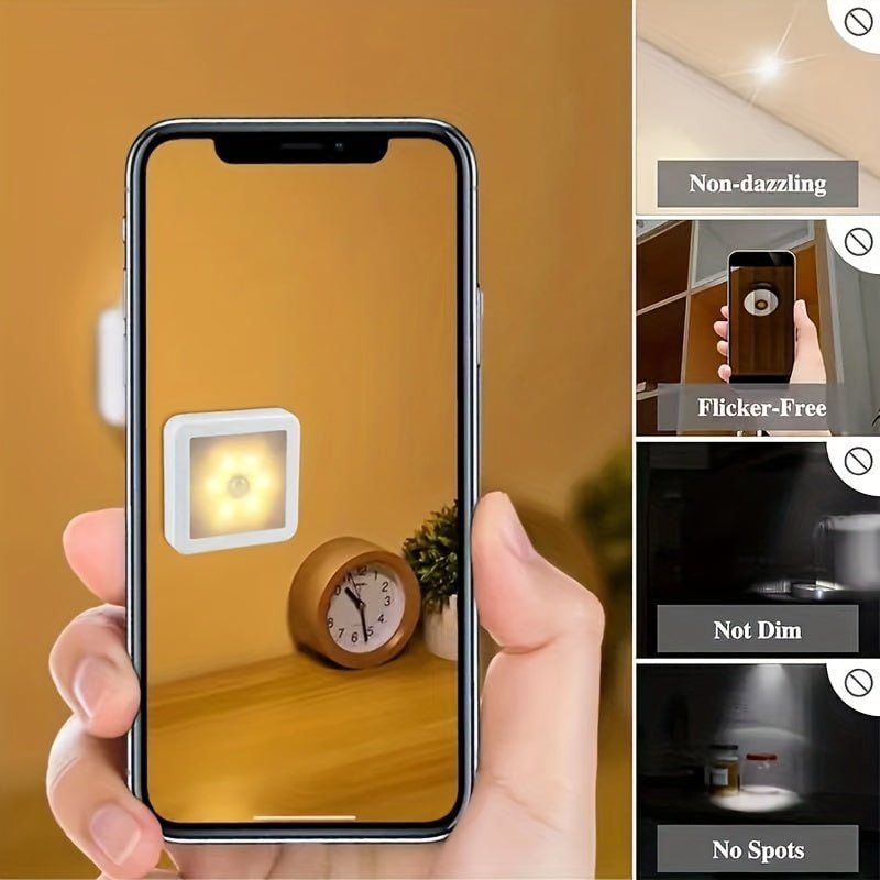 Motion Sensor Night Light Activated LED Wireless Battery Operated Stick White Square - Image 4