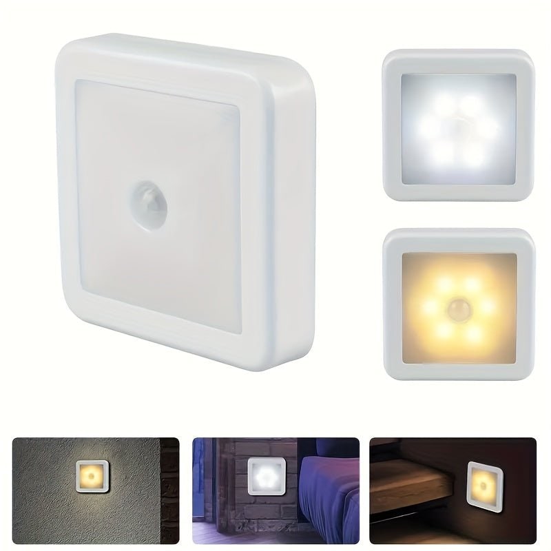 Motion Sensor Night Light Activated LED Wireless Battery Operated Stick White Square - Image 6