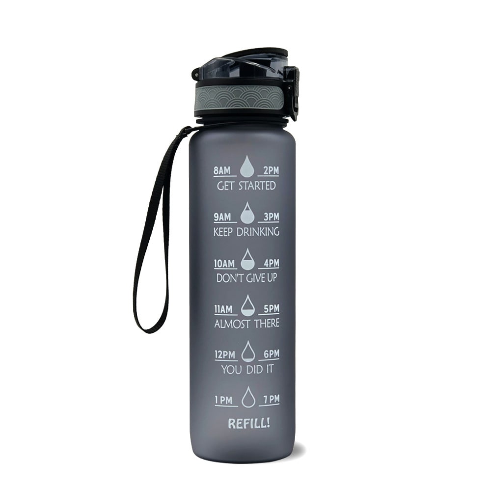 Motivational Sports Water Bottle with Fruit Infuser Time Markers and Flip-Top Lid 32 Oz - Image 10
