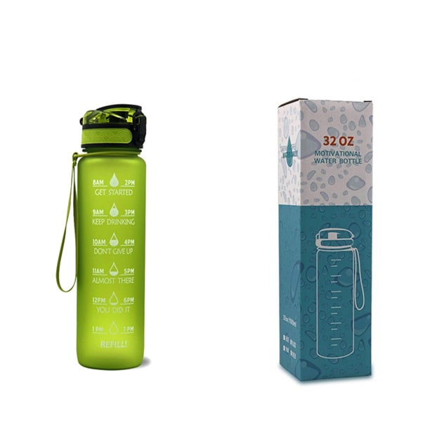 Motivational Sports Water Bottle with Fruit Infuser Time Markers and Flip-Top Lid 32 Oz - Image 13