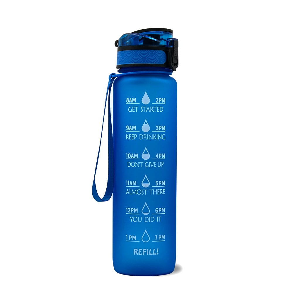 Motivational Sports Water Bottle with Fruit Infuser Time Markers and Flip-Top Lid 32 Oz - Image 15