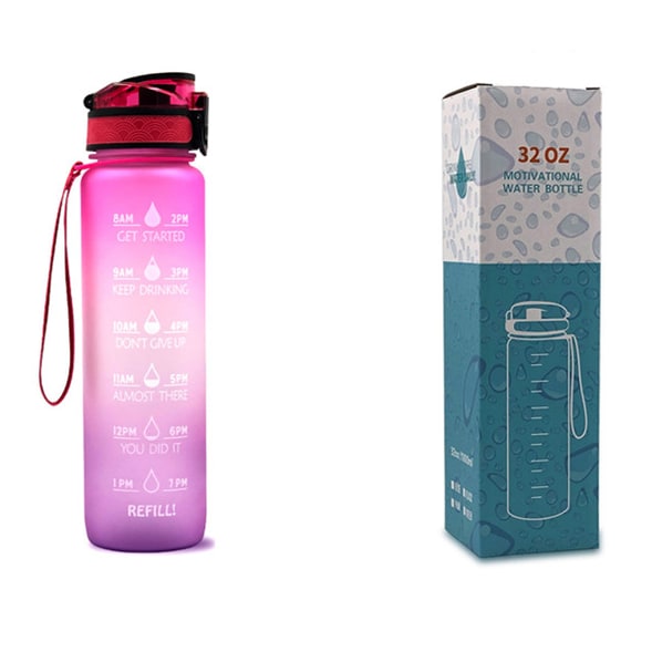 Motivational Sports Water Bottle with Fruit Infuser Time Markers and Flip-Top Lid 32 Oz - Image 20