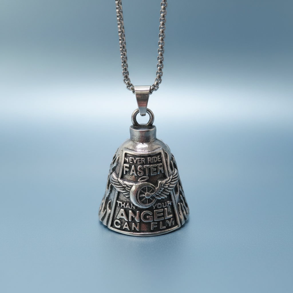 Motorcycle Guardian Bell for Biker with Vintage Angel Charm Pendant Meaning - Image 5