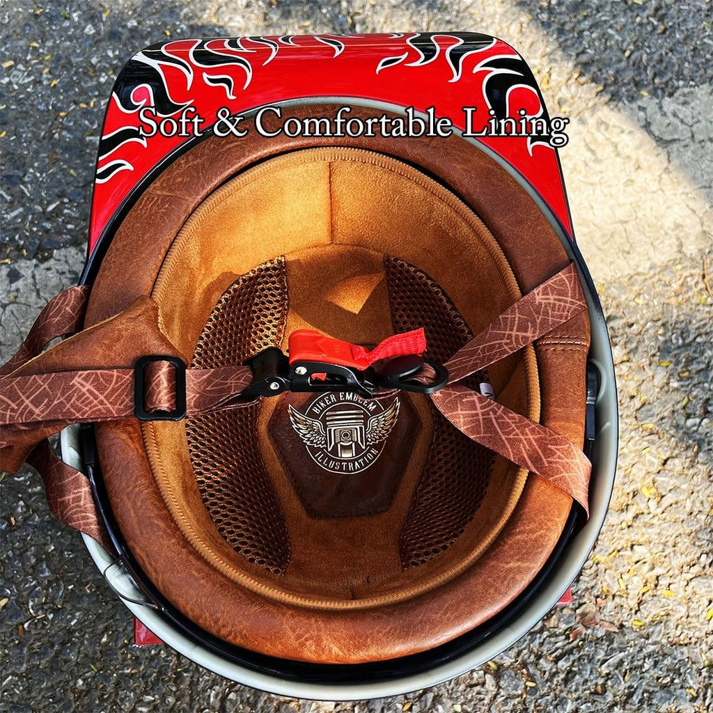 Motorcycle Half Helmet Retro Vintage Style with Quick Release and Detachable Visor - Image 10