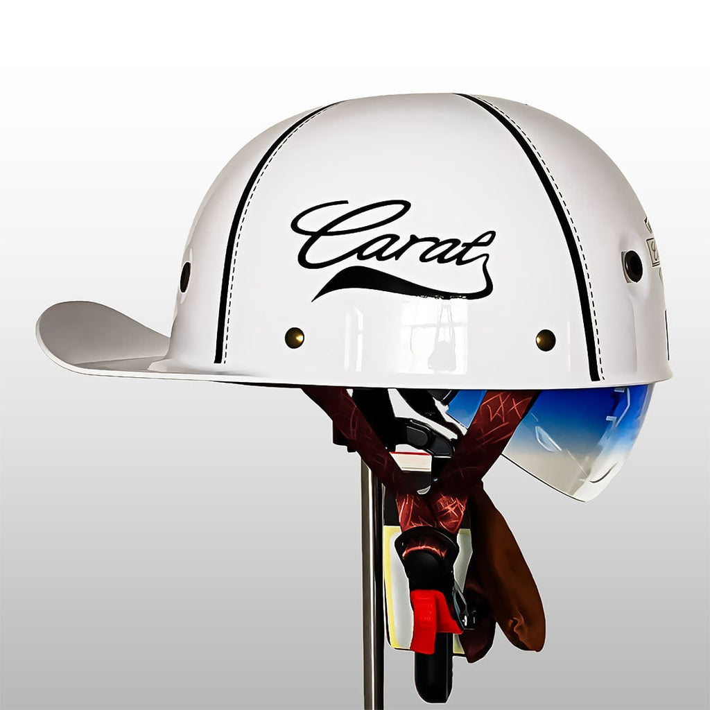 Motorcycle Half Helmet Retro Vintage Style with Quick Release and Detachable Visor - Image 8