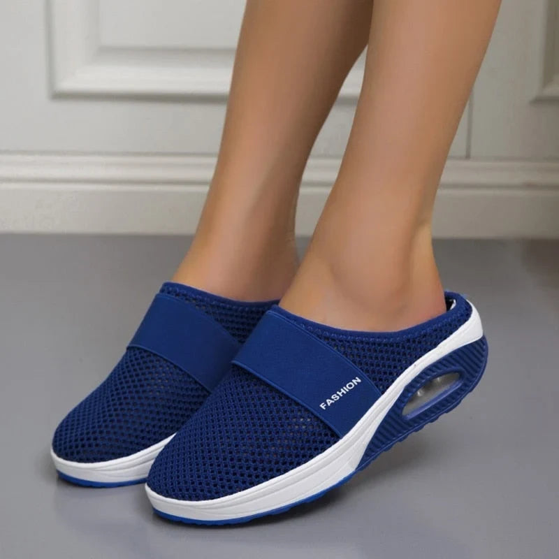 Mule Sneakers with Air Cushion Platform Mesh Slip-On and Non-Slip Sole - Image 5