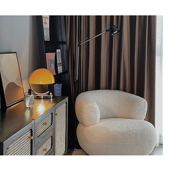 Mushroom Table Lamp Modern Mid Century Design with Chrome Base and Retro Space Age Dome Shade - Image 3
