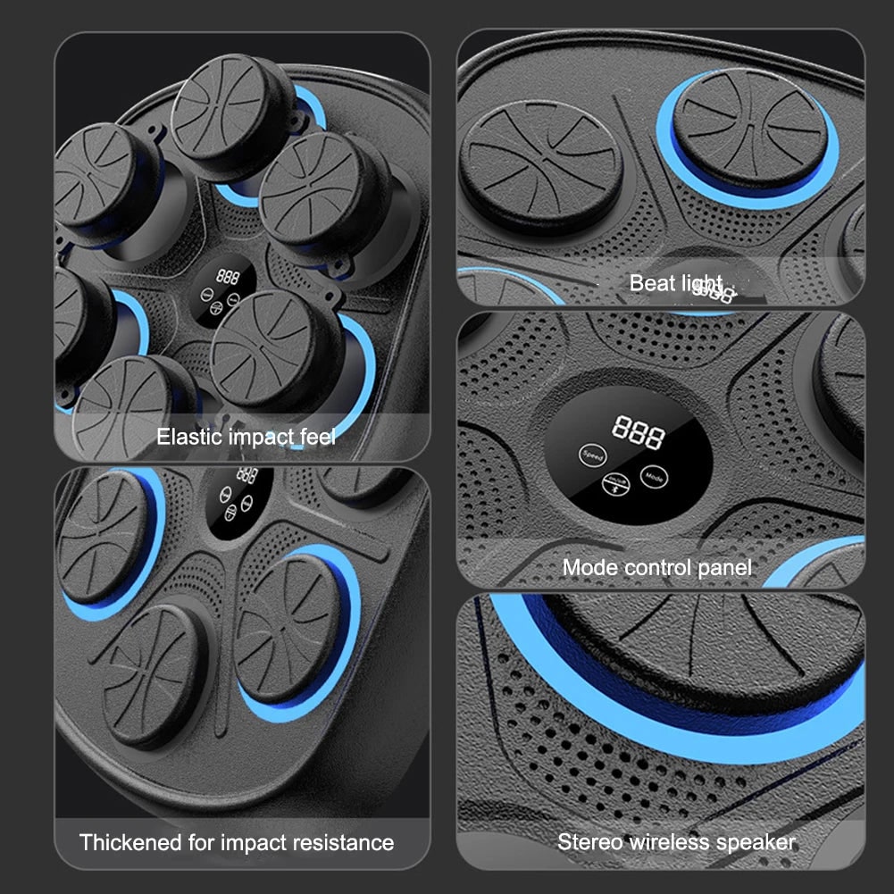 Music Boxing Machine Wall Mounted LED Electronic Wireless 6 Pad Trainer - Image 4