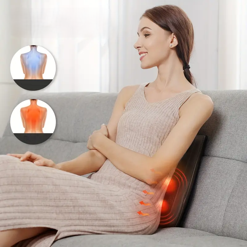 Neck Massager and Massage Pillow with Shiatsu Heated Cushion for Shoulder Relief - Image 1
