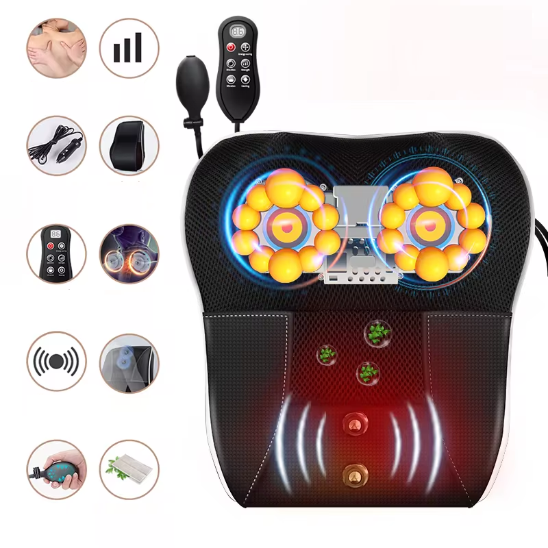 Neck Massager and Massage Pillow with Shiatsu Heated Cushion for Shoulder Relief - Image 4