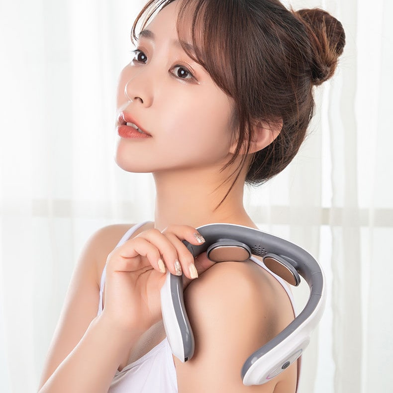 Neck Massager for Trapezius Muscle with Heat and Shiatsu Massage Portable Folding Electric Pulse - Image 1