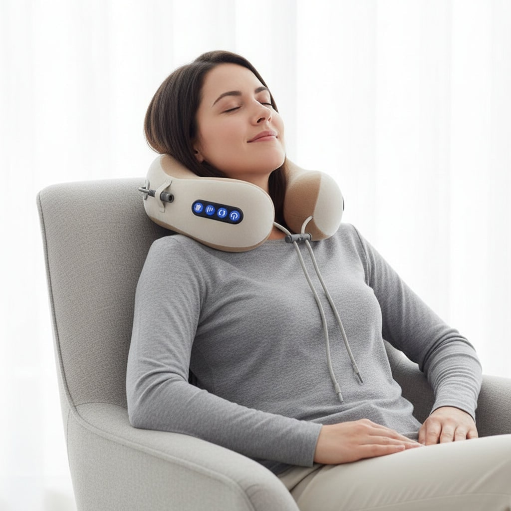 Neck Massager Pillow and Shoulder with Heat Rechargeable U-Shaped Heating Massage - Image 2
