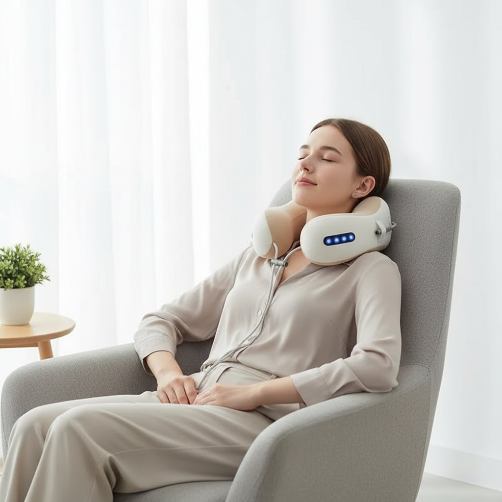 Neck Massager Pillow and Shoulder with Heat Rechargeable U-Shaped Heating Massage - Image 3