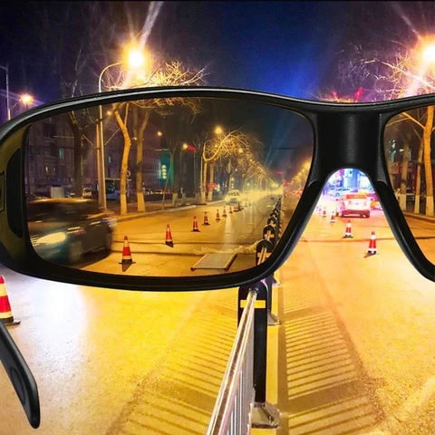 Night Driving Glasses Yellow Polarized Wrap Around Portable Storage Case Over - Image 4