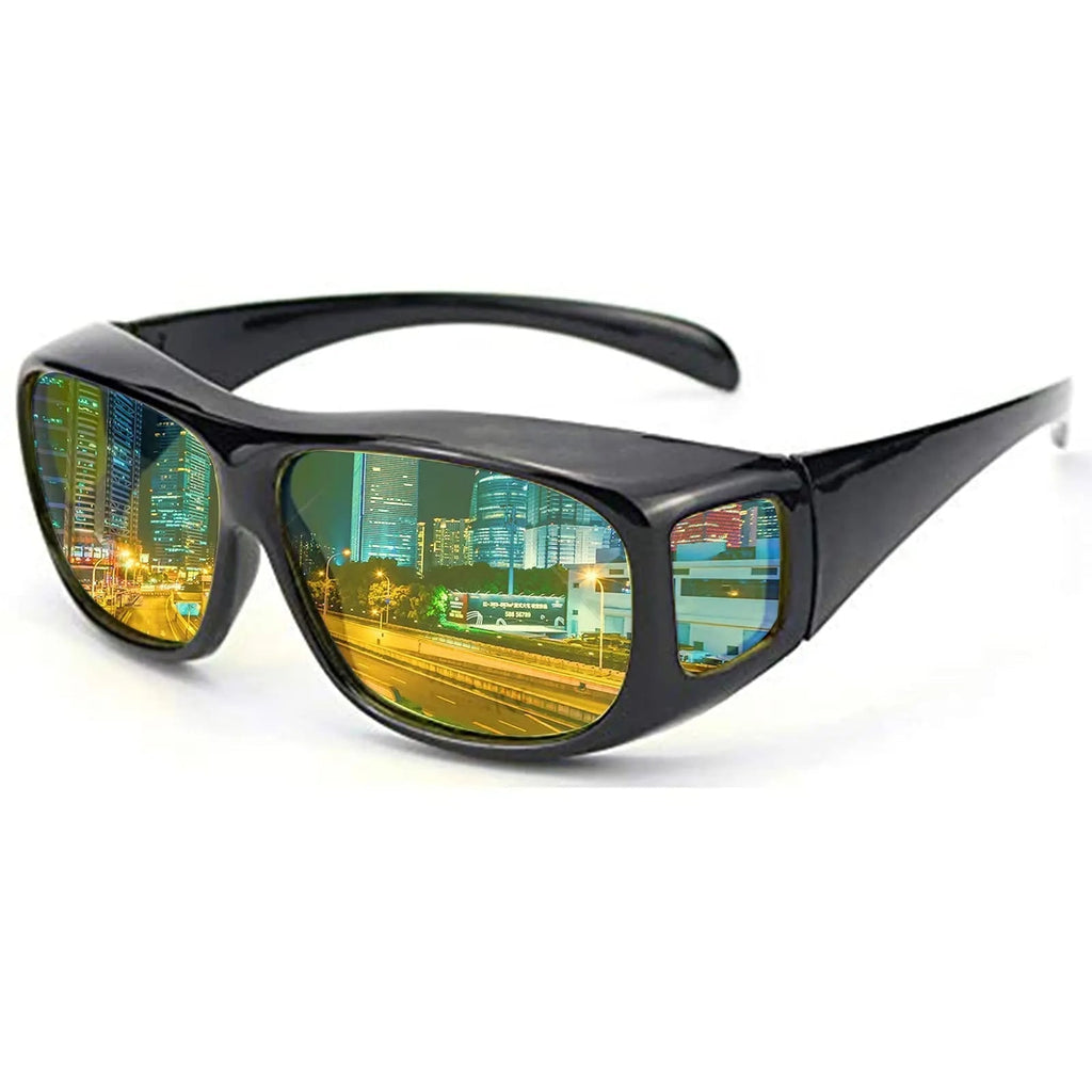 Night Driving Glasses Yellow Polarized Wrap Around Portable Storage Case Over - Image 5