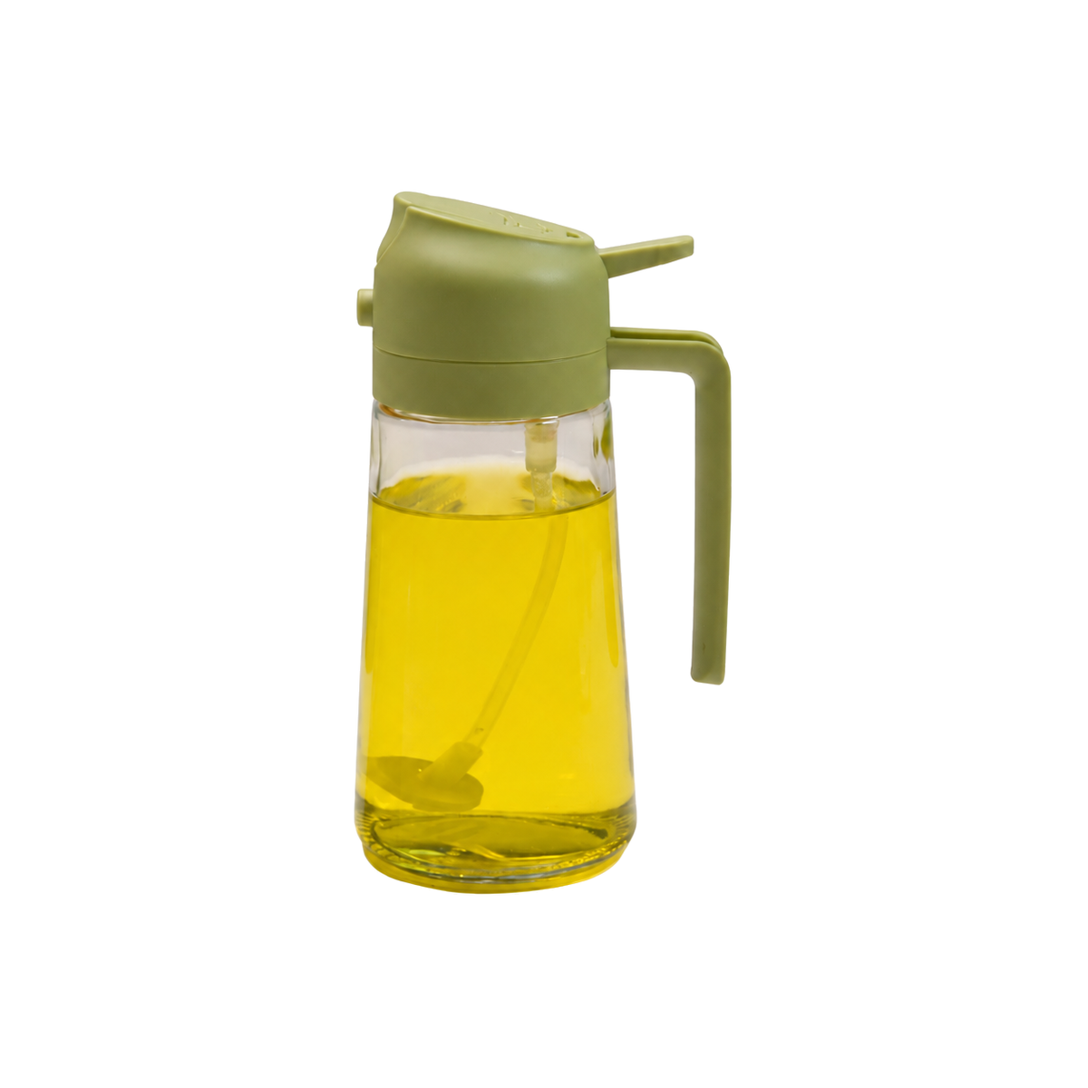 Olive Oil Dispenser Bottle with Glass Sprayer and Dual-Function Pour Spout
