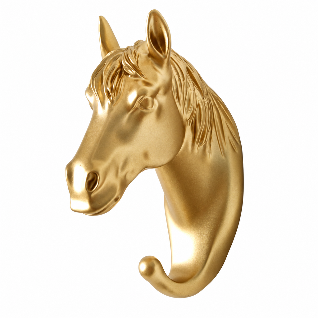 Wall Hook Key Hanger and Ring Holder with Resin Animal Head Design and No-Drill Mounting